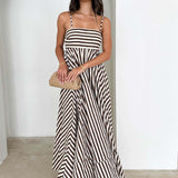 Lucienne | Robe de soirée maxi à rayures élégantes