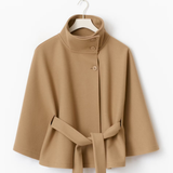 Laurence | Cape femme élégante avec ceinture et col haut