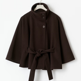 Laurence | Cape femme élégante avec ceinture et col haut