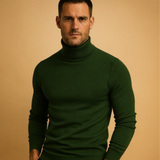Romain | Pull en maille ajusté à col polo côtelé pour homme