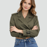 Manon | Trench-coat court pour femme en coton à coupe régulière 2.
