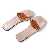 Apolline | Sandales Métalliques Élégantes avec Imprimé Cuir Crocodile