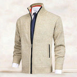 Bastien | Cardigan Long Homme en Maille à Col Montant