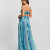 Joséphine | Robe Maxi Bleu Ombré Sans Bretelles