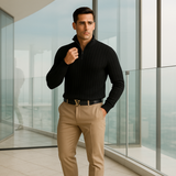 Noé | Pull homme côtelé avec col zippé élégant
