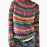 Océane | Pull Tricoté Femme à Col Rond et Manches Longues