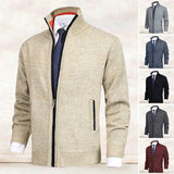 Bastien | Cardigan Long Homme en Maille à Col Montant