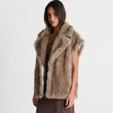 Chloé | Gilet sans manches en fausse fourrure avec col châle