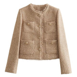 Évelyne | Veste en tweed pour femme à coupe courte