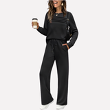 Célestin | Ensemble femme deux pièces avec haut à col montant et pantalon large