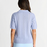 Florence | Haut polo à manches courtes en tricot texturé délicat