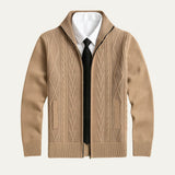 Vincent | Cardigan en laine mérinos à coupe ajustée et fermeture éclair