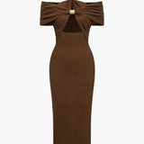 Auréline | Robe de soirée ajustée à col montant