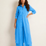 Pauline | Ensemble en lin avec blouse longue et pantalon ample