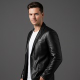 Céleste | Blazer en cuir à coupe slim