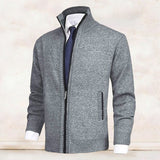 Bastien | Cardigan Long Homme en Maille à Col Montant
