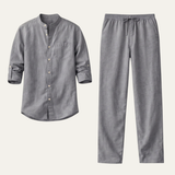 Bastien | Ensemble d'été chemise et pantalon en coton léger