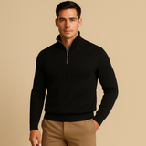 Noé | Pull homme côtelé avec col zippé élégant