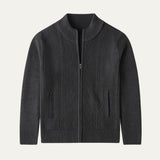 Vincent | Cardigan en laine mérinos à coupe ajustée et fermeture éclair