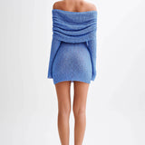 Doriane | Robe mini tricotée off-shoulder transparente