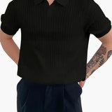 Augustin | Polo en tricot à manches courtes avec col ouvert