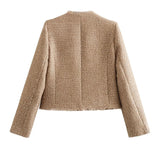 Évelyne | Veste en tweed pour femme à coupe courte