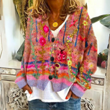 Isaline | Gilet bohème multicolore à broderie florale