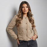 Évelyne | Veste en tweed pour femme à coupe courte