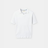 Léo | Polo blanc minimaliste à manches courtes pour homme
