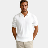 Léo | Polo blanc minimaliste à manches courtes pour homme