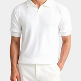 Léo | Polo blanc minimaliste à manches courtes pour homme