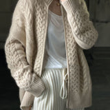 Maëlys | Cardigan femme en tricot torsadé à fermeture éclair