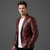 Céleste | Blazer en cuir à coupe slim