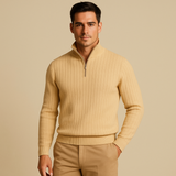 Noé | Pull homme côtelé avec col zippé élégant