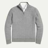 Arnaud | Pull homme à torsades avec col zippé et coupe ajustée