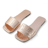 Apolline | Sandales Métalliques Élégantes avec Imprimé Cuir Crocodile