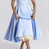 Mathilde | Robe midi femme bustier à jupe évasée