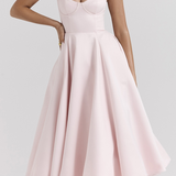Mathilde | Robe midi femme bustier à jupe évasée