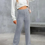 Sophie | Pantalon Taille Haute Extensible pour Femme – Poches Latérales Chic