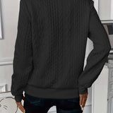 Amandine | Pull en tricot à motifs en relief et col zippé