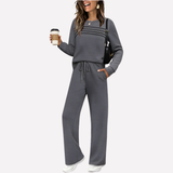 Célestin | Ensemble femme deux pièces avec haut à col montant et pantalon large
