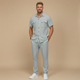 Gaspard | Ensemble Chemise à Manches Courtes et Pantalon Texturé