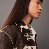 Charlotte | Veste à imprimé western-chic avec texture poil réaliste