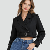 Manon | Trench-coat court pour femme en coton à coupe régulière 2.