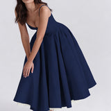 Mathilde | Robe midi femme bustier à jupe évasée