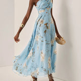 Amélie | Robe midi asymétrique à imprimé floral