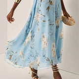Amélie | Robe midi asymétrique à imprimé floral