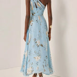 Amélie | Robe midi asymétrique à imprimé floral