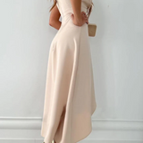 Chloé | Robe midi femme sans manches drapée asymétrique à col V