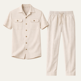 Bastien | Ensemble d'été chemise manches courtes et pantalon